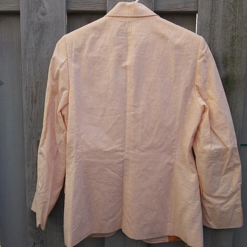 Faconnable women’s striped cotton 2 front buttons blazer Size 6 - Image 5