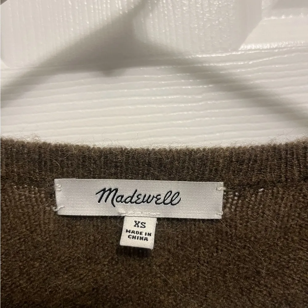 Madewell Ryder Cardigan Sweater Dark Olive/Army Green in color XS but oversized - Image 2