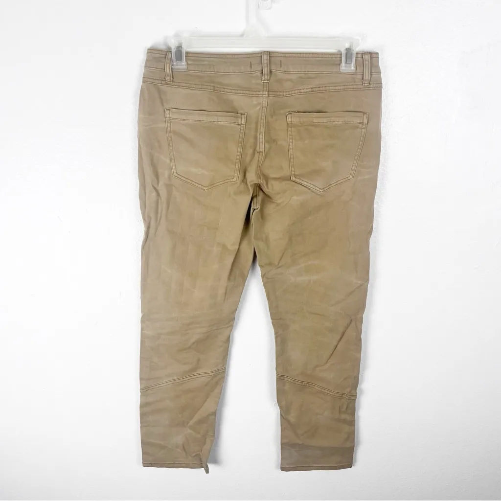 FREE PEOPLE Khaki Black Patchwork Five Pocket Cargo Style Jeans Size 12 - Image 2