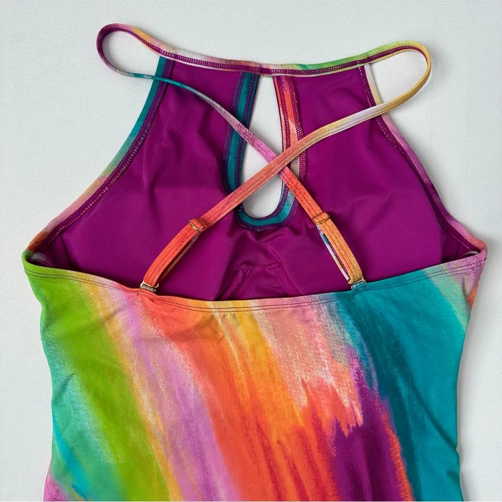 BLEU BY ROD BEATTIE Women's Splash Out High-Neck Tankini Swimsuit Size 8 - Image 7