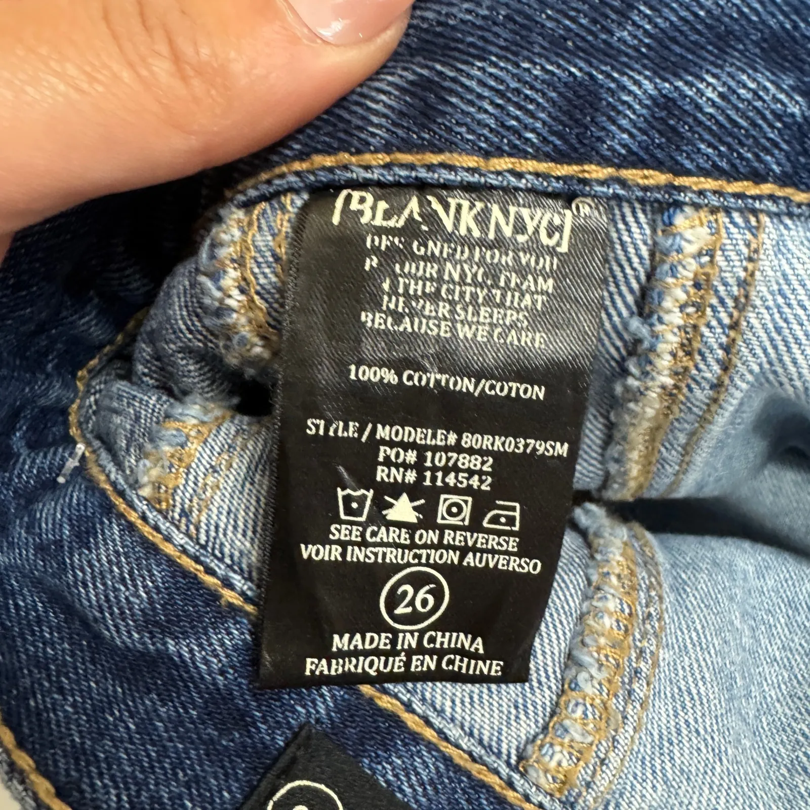 BLANKNYC Skirt Womens Size 26 Blue All or Nothing Denim Panel Button Front Mini - Image 7