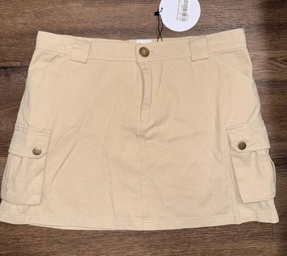 NWT Princess Polly LYDIE CARGO MINI SKIRT BEIGE 10 - Image 4