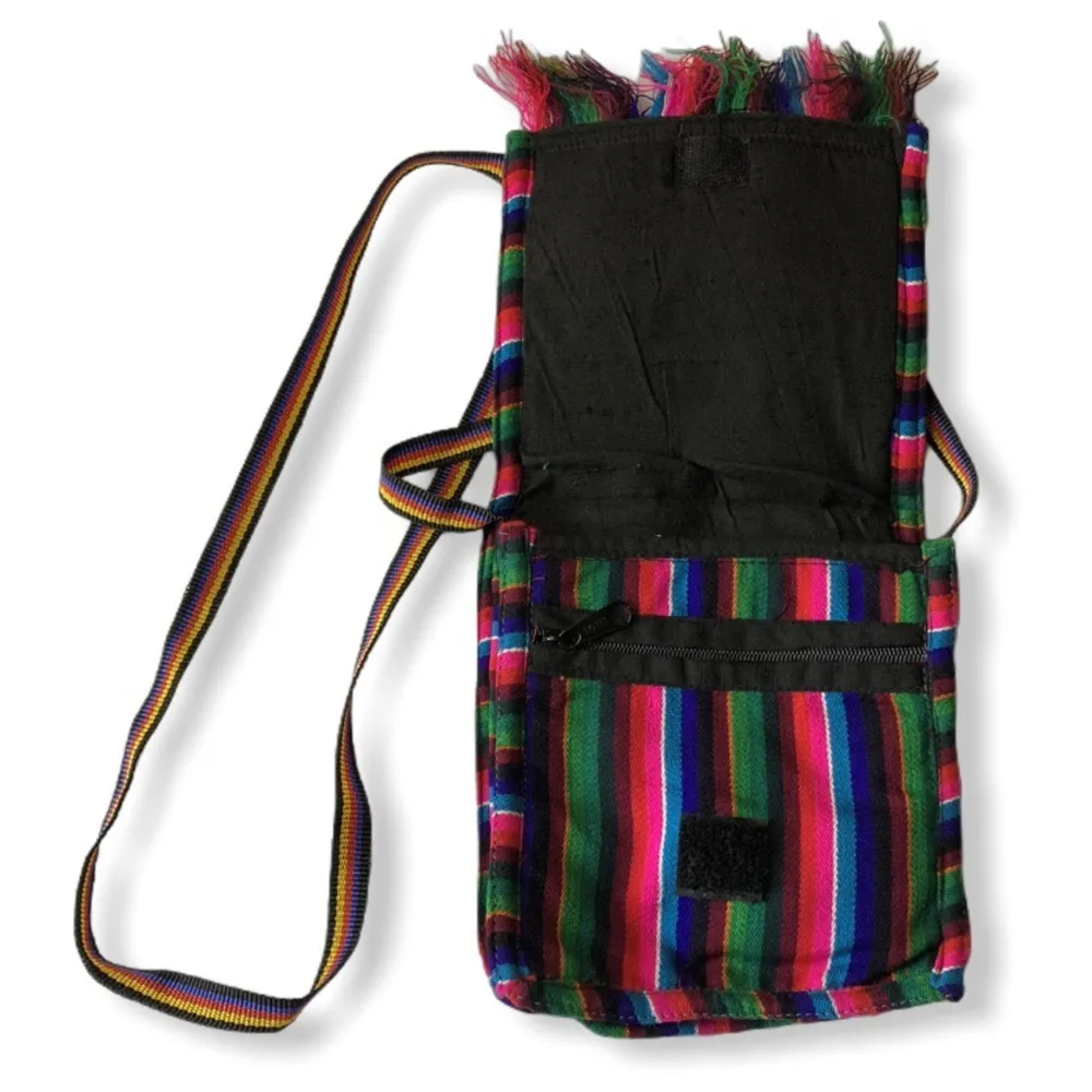 Toni Boho Gypsy Festival Rainbow Fringe Crossbody Bag Blue - Image 4