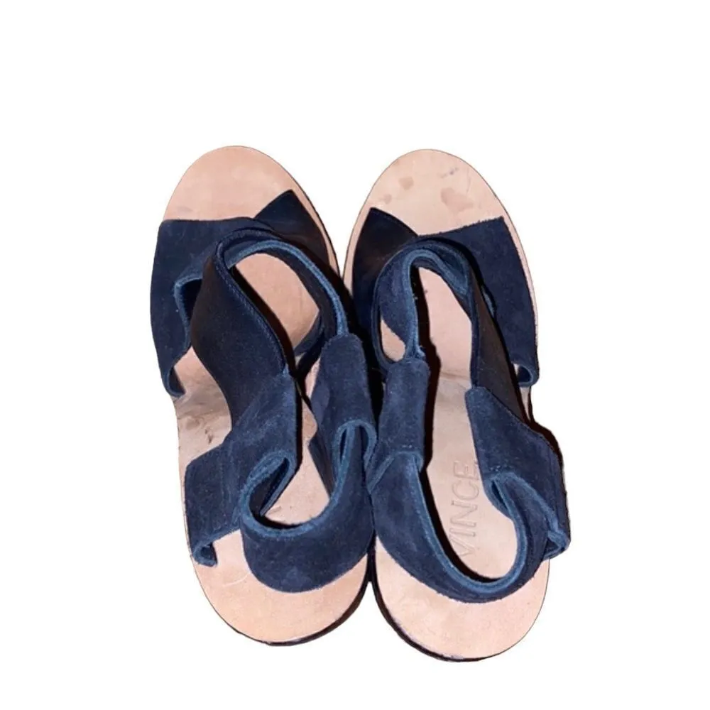 Vince Black Leather and Suede Heels Shoe Size 6 M - Image 2