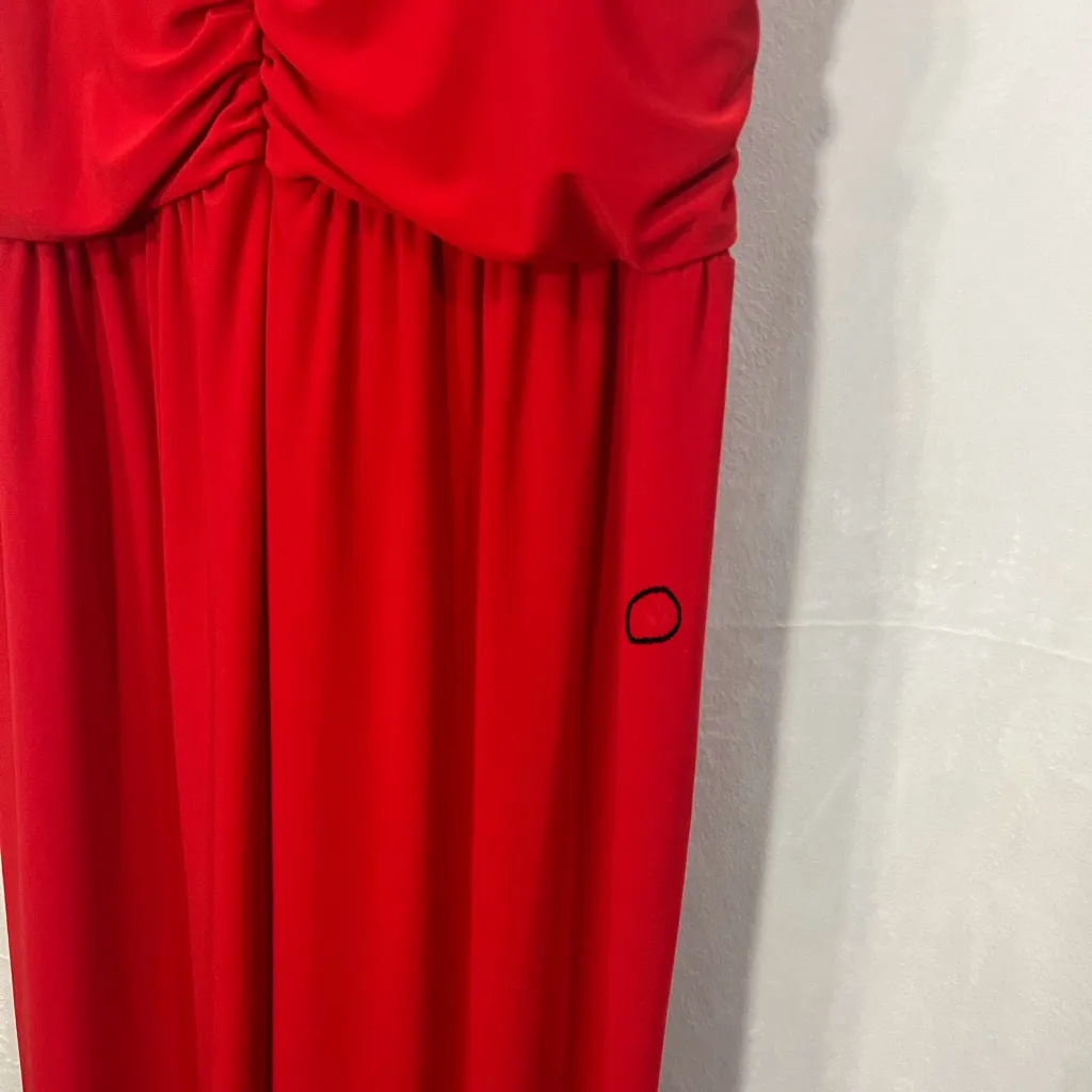 Emma & Michelle Sleeveless Neck‎ Tie Wide Leg Jumpsuit Red Size Large - Image 9