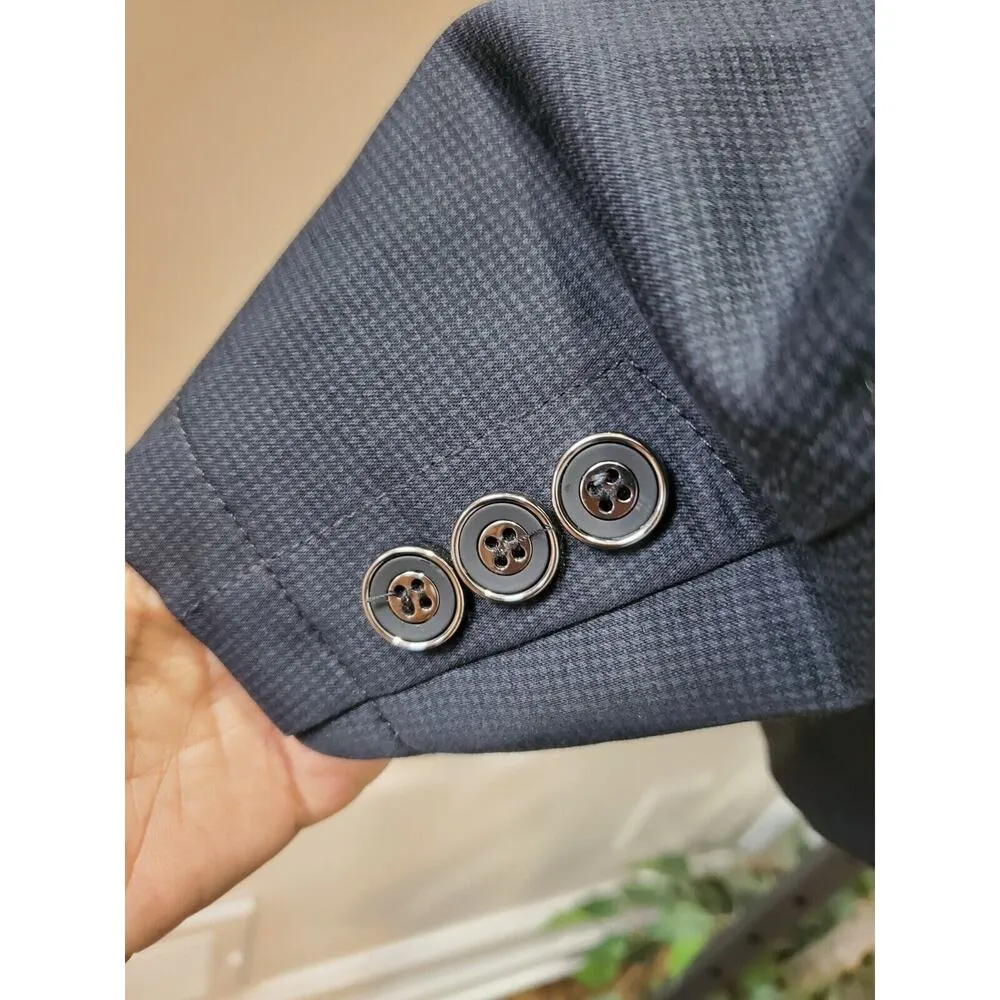 Platini Mens Black Cotton Single Breasted 2 Button Jacket Coat Size Medium - Image 6