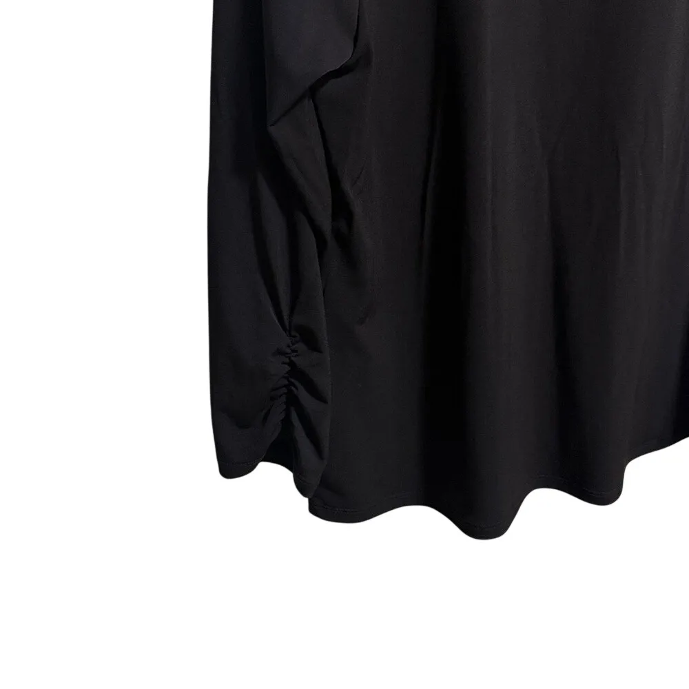 Anne Klein Black Zip Front Blouse Shirt Top Womens XL - Image 7