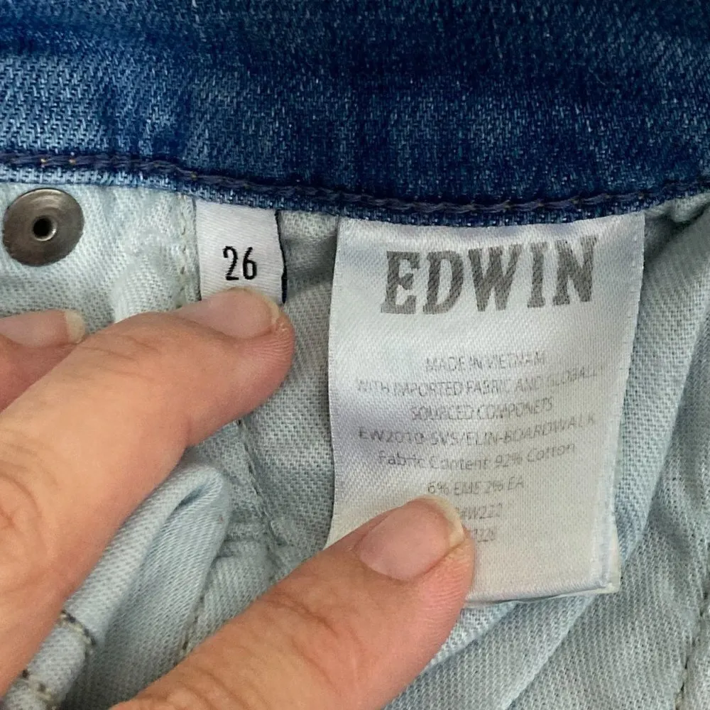 Edwin Elin Straight Leg Denim Jeans Size 26 Blue - Image 7