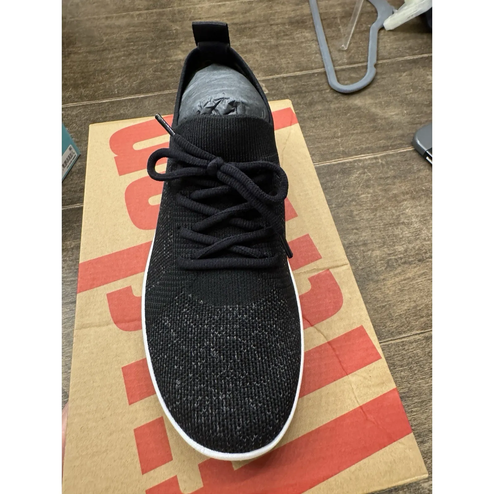 FitFlop F-Sporty Womens Sneaker Black 2 Slip On Uberknit Stretchy Low Top Shoes - Image 4