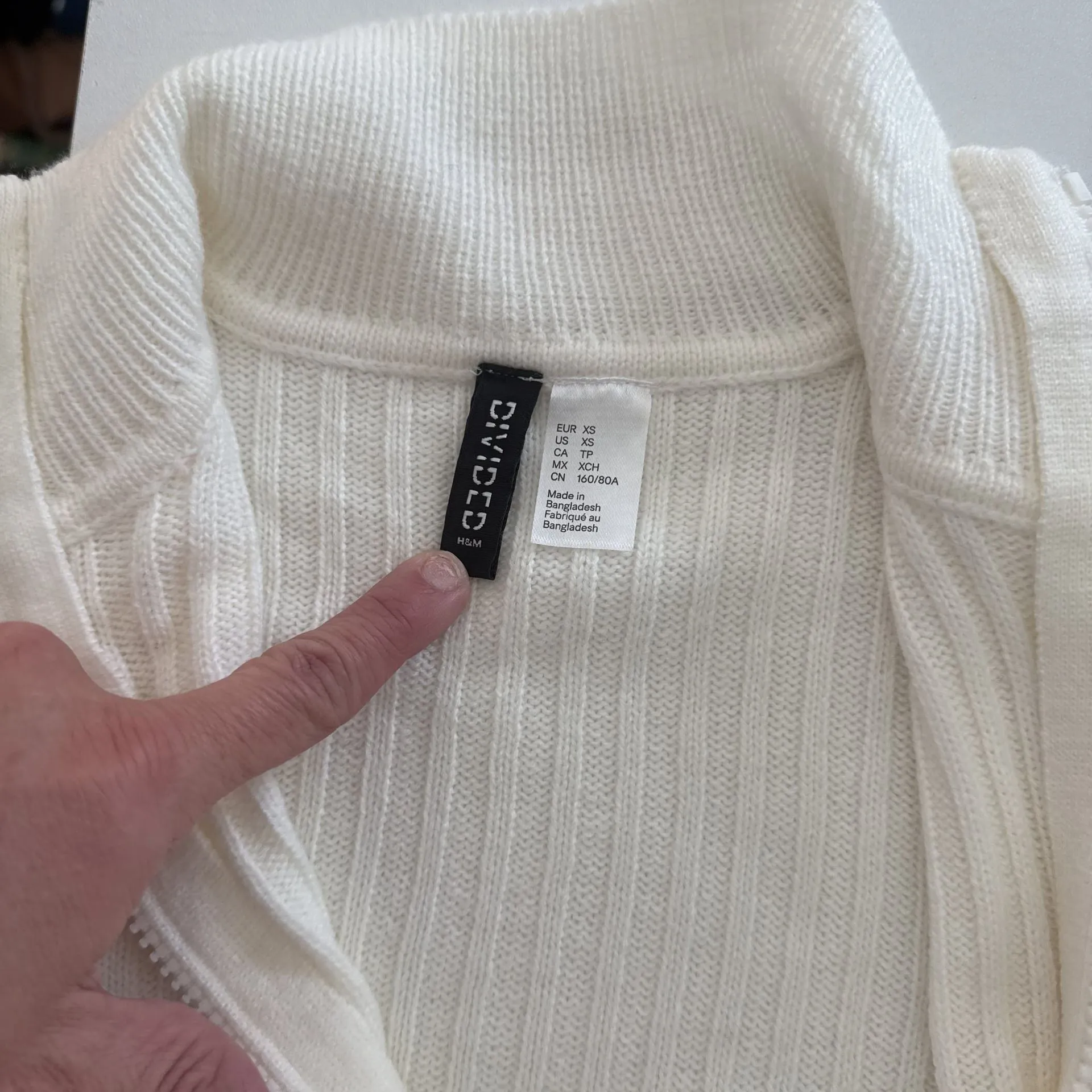 H&M Rib-knit Half-zip Sweater in Natural White - Image 2