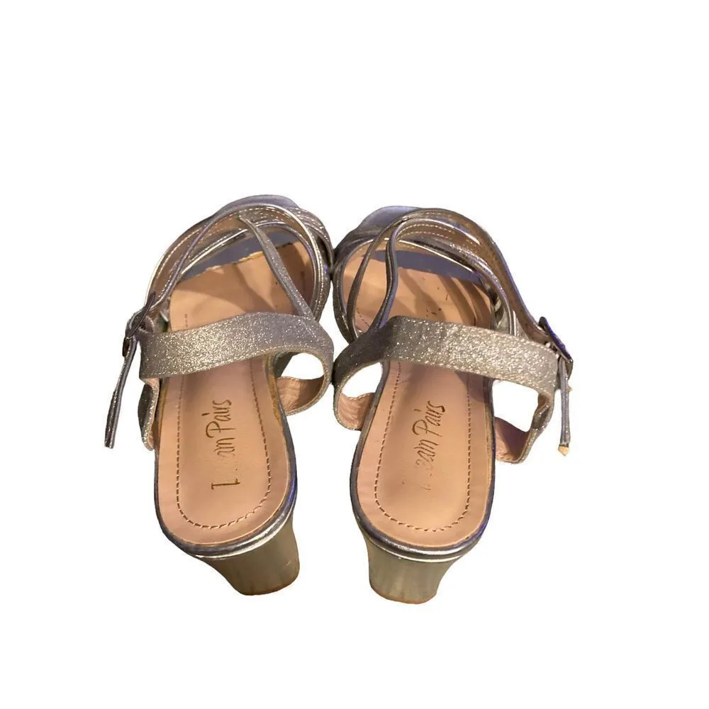 DREAM PAIRS Women’s Silver Wedge Strappy Heels Size 7.‎ - Image 4