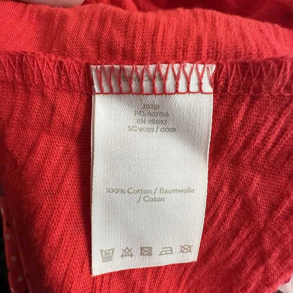 Boden Odelia 2 Dress Stars Print 100% Jersey Cotton Balloon Sleeve Pockets Red - Image 7