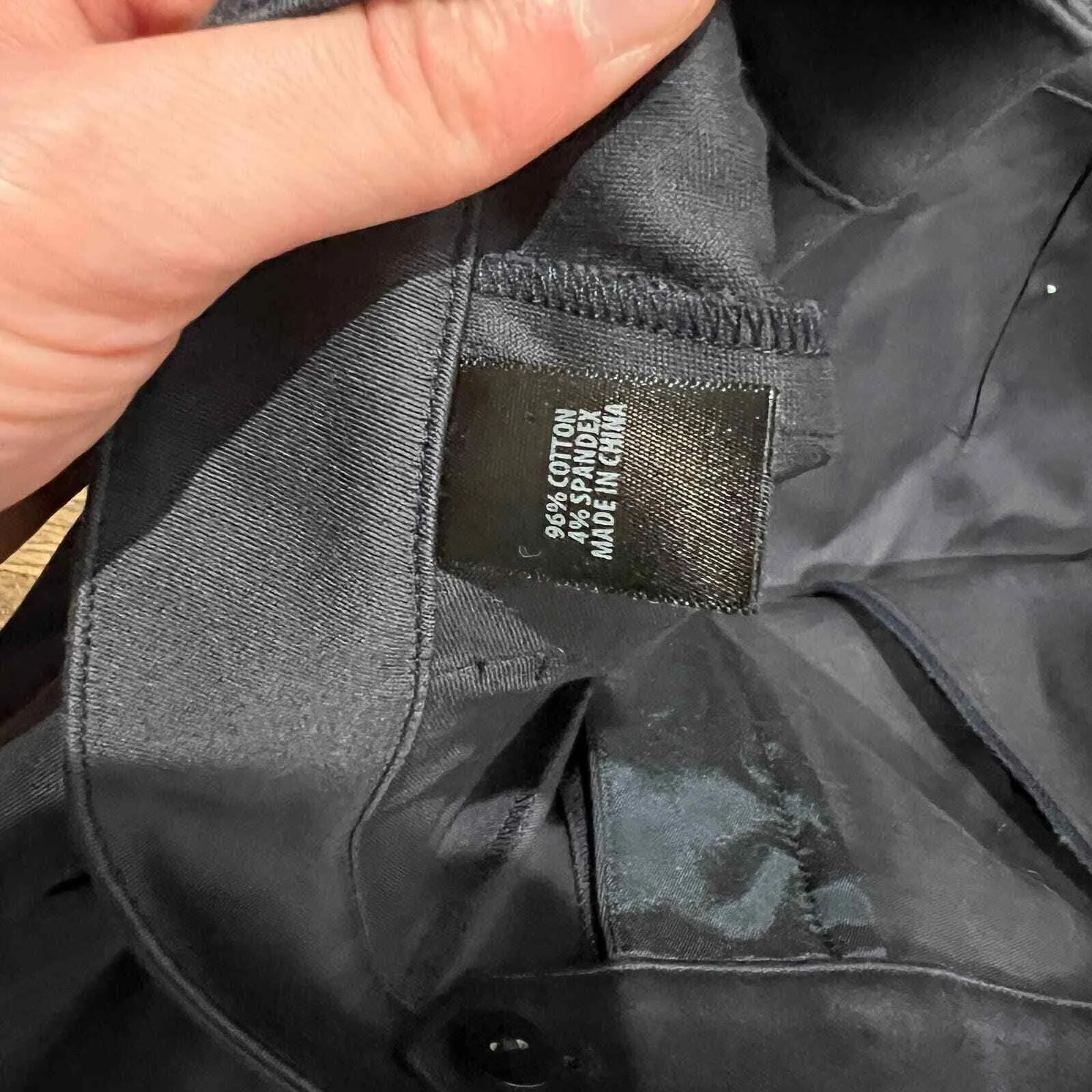 St John Navy Blue Cotton Blend Trouser Pants Ankle Size 8 - Image 3