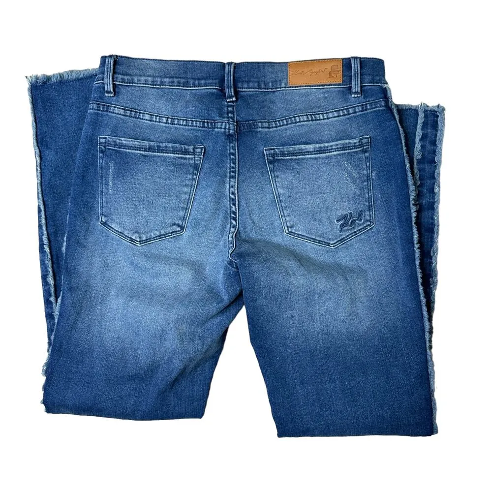 Karl Lagerfeld Paris Denim Skinny Jeans Raw Seams Distressed 4 Fringe Grunge - Image 4