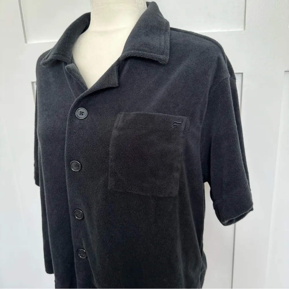 Fabletics Island Terry Cloth Boxy Button Up Shirt - Image 3