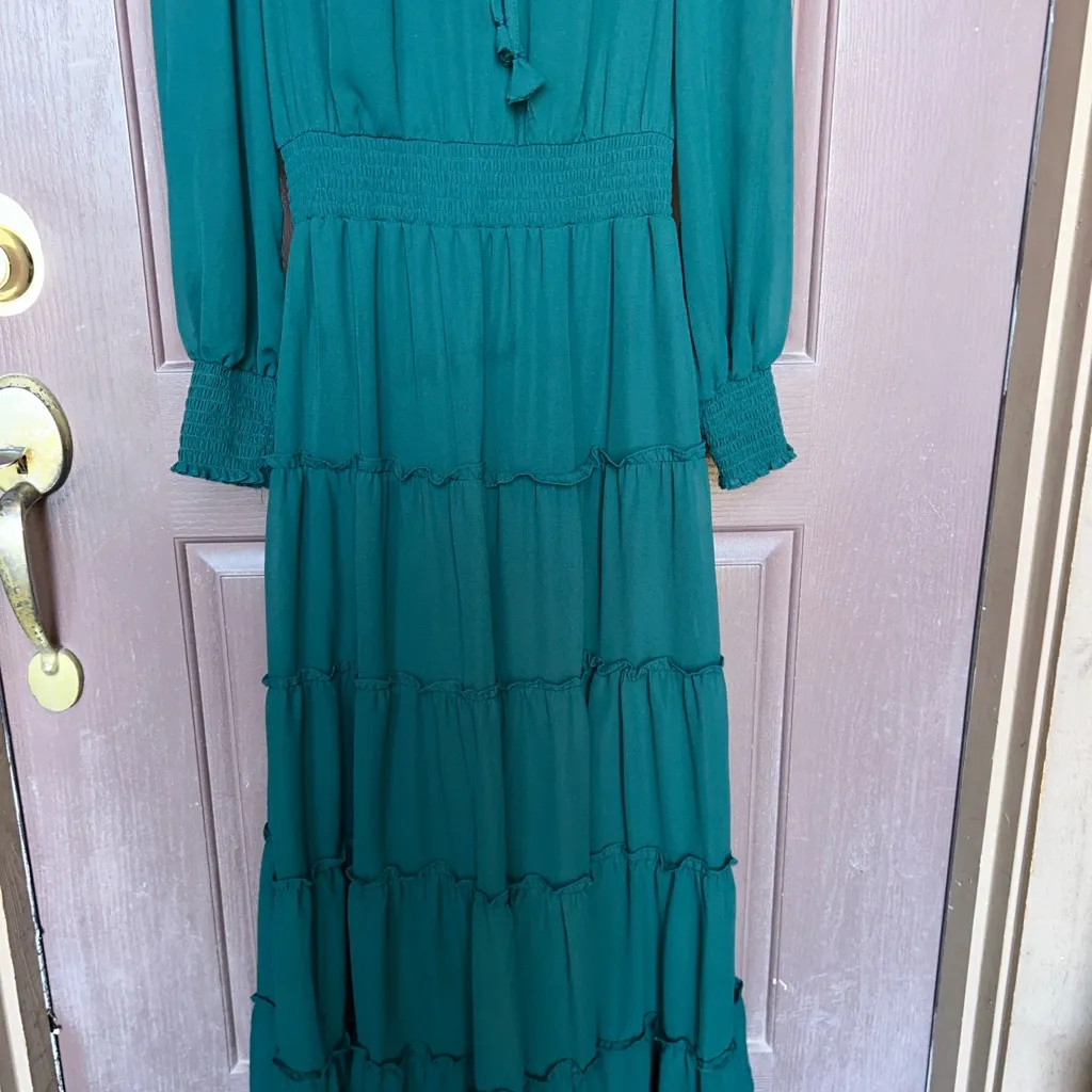 Halogen  Teal Long Sleeve Dress - Image 4