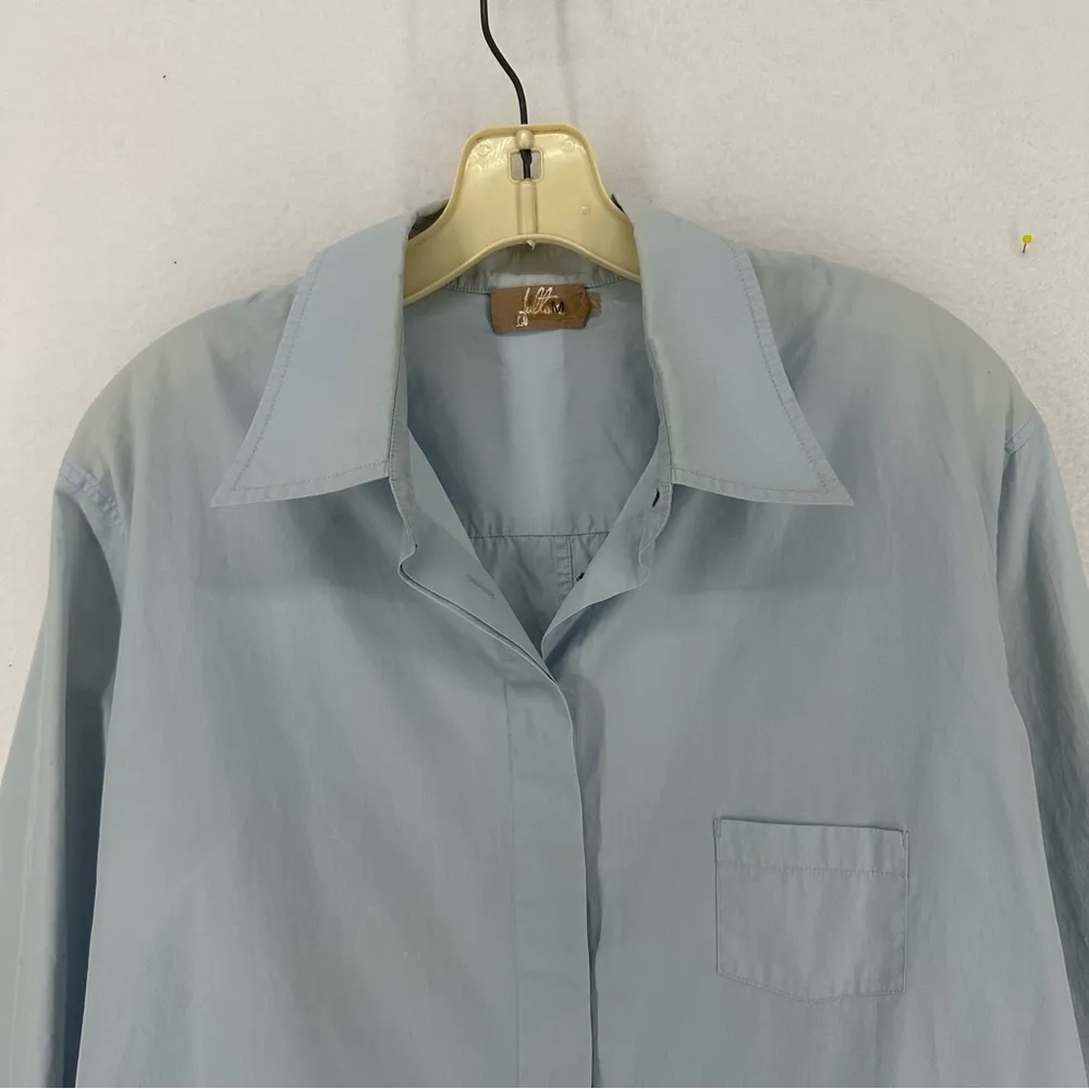 Button Down Collared Shirt Womens Medium Blue - Image 2