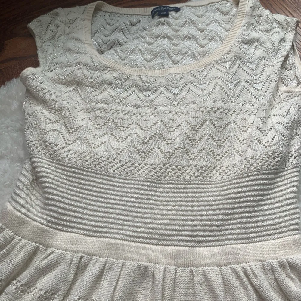 ⭐️ AEO Cream Crochet Lace Sweater Dress Size XS - Image 2