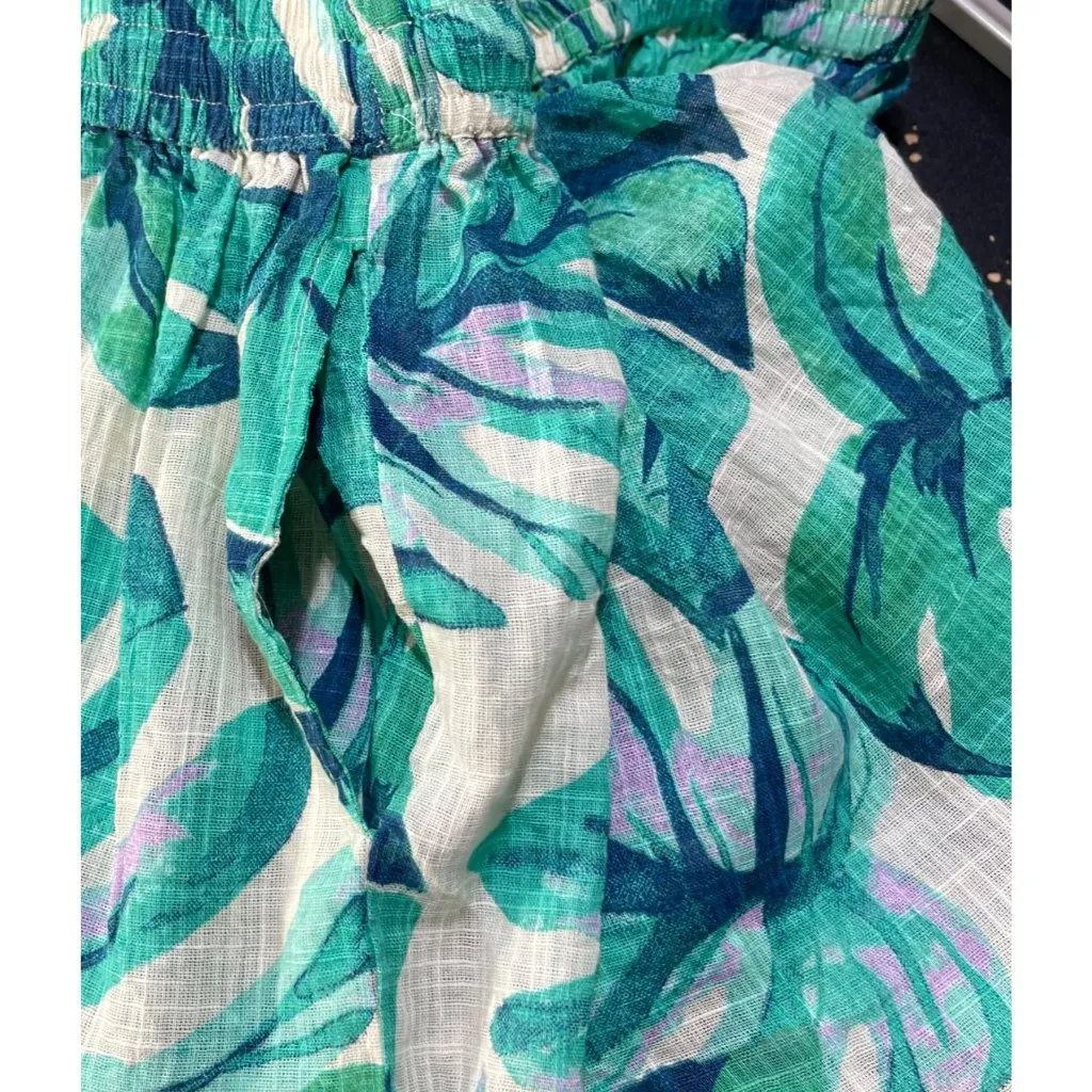 New Blue Island Shorts Elastic Waist Size XL Beach Tropical Green Blue - Image 7