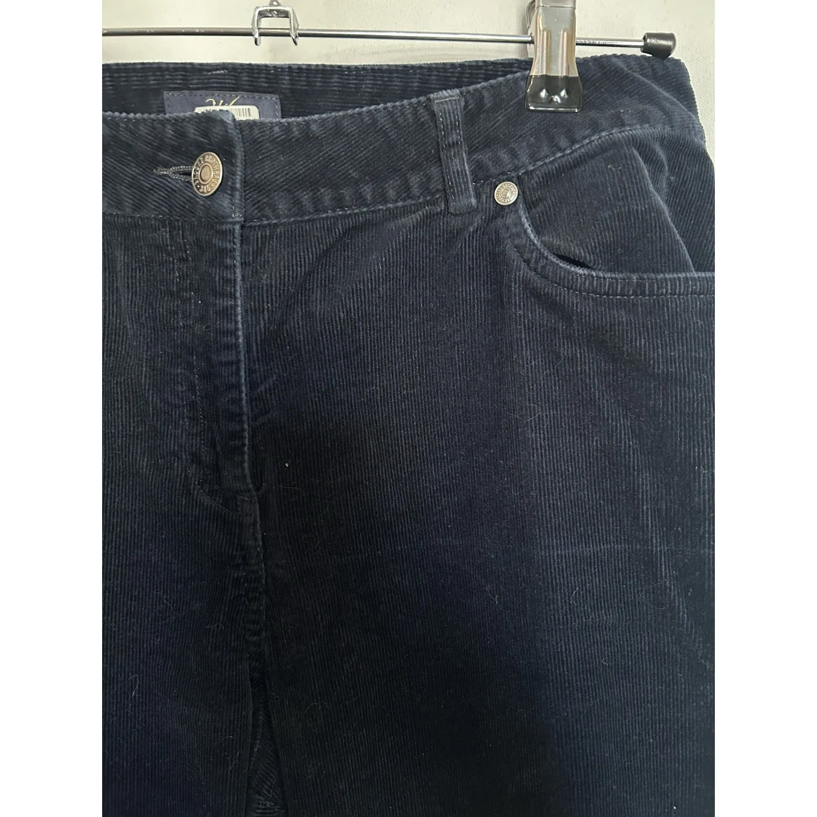 Brooks Brothers 346 Corduroy Pants Womens Size 10 Navy Blue Straight Leg Stretch - Image 3