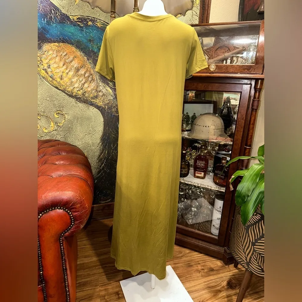 EUC Cuddl Duds Flexwear Short-Sleeve Maxi Dress Deep Moss  bright green olive - Image 4
