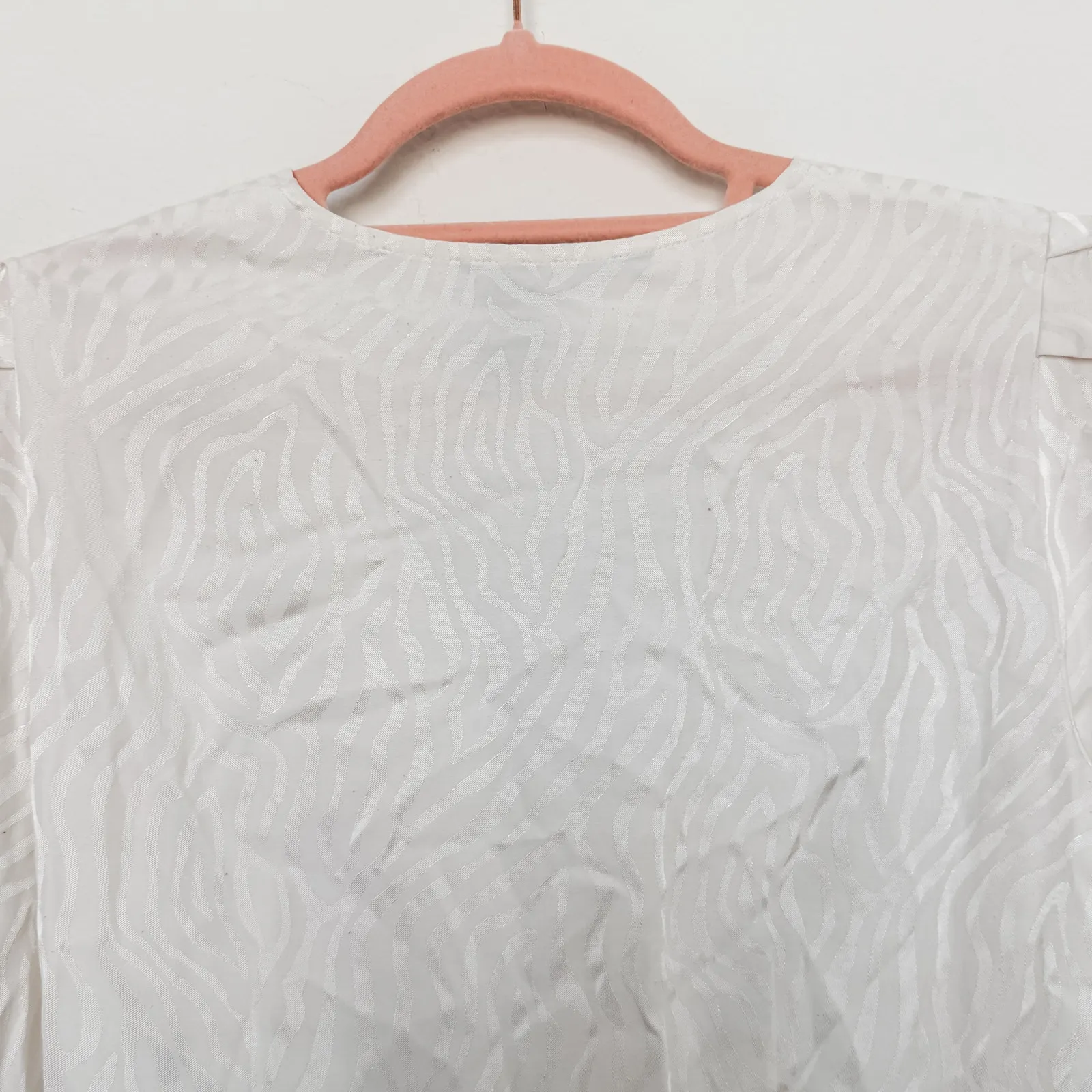 Jay Godfrey Hannah Long Sleeve Wrap Blouse White‎ Size 4 Zebra Classic Workwear - Image 8