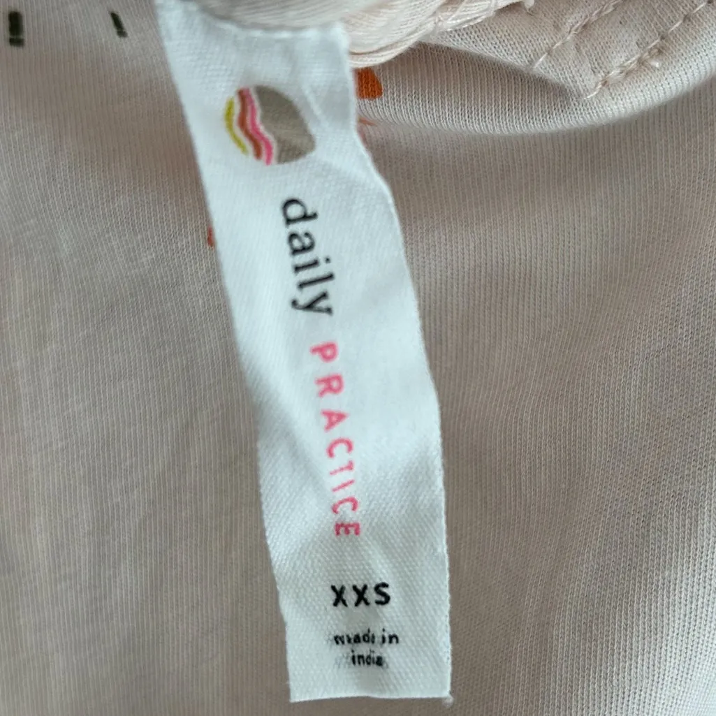 Daily Practice by Anthropologie Short-Sleeve V-Neck Midi Dress Cream Floral XXS - Image 5