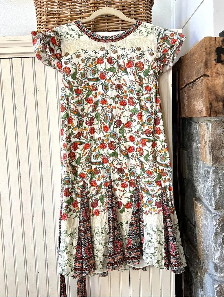 Alice + Olivia Mina Floral Belted Godet Mini/Midi Dress Size 12 - Image 4