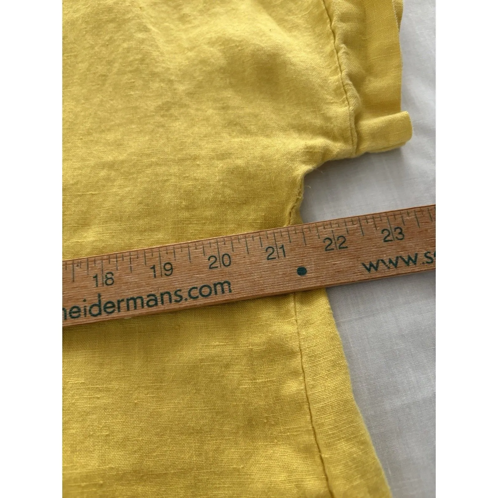 TERZO MILLENNIO Linen Top Button Back M Yellow Lagenlook Beach Lightweight Italy Size M - Image 10
