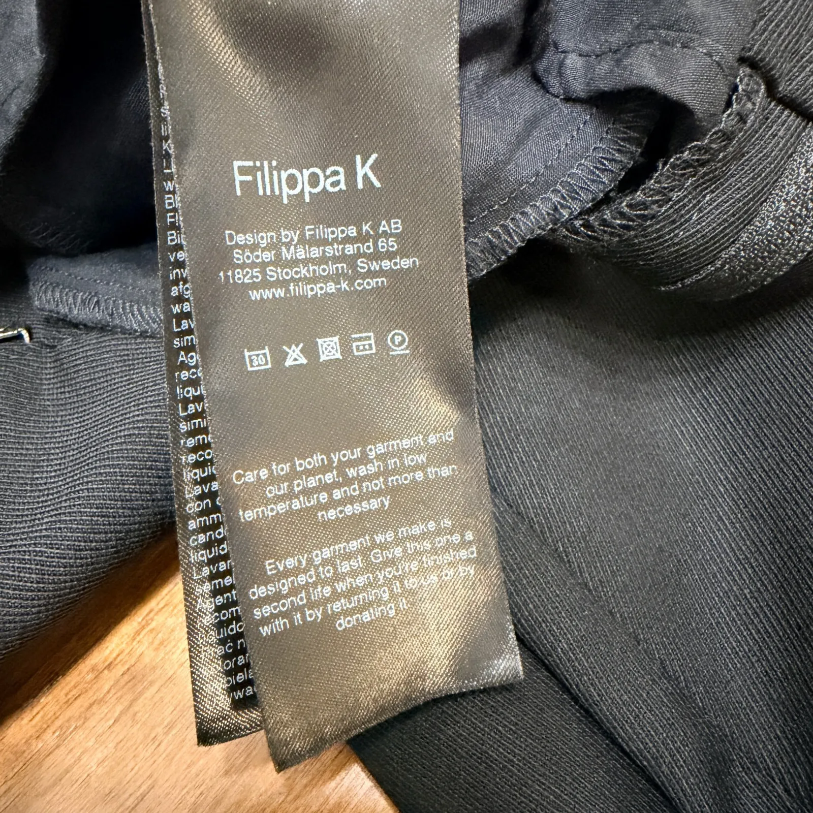 Filippa K Black Slack Trouser Pants Size 6 EU36 Wool Blend‎ Work Office - Image 8