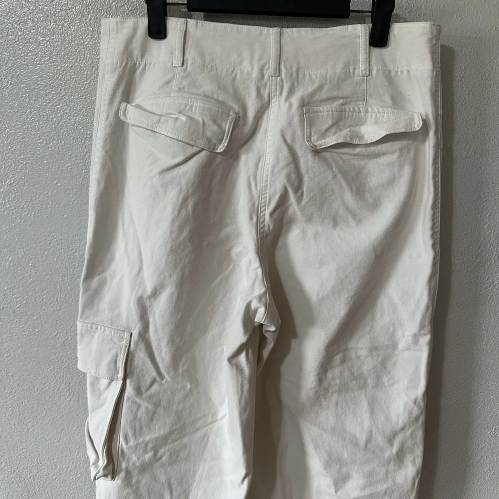 Aritzia Wilfred Free Cargo Pants Size 12 Ivory Cream Wide Leg High Rise Pockets - Image 5