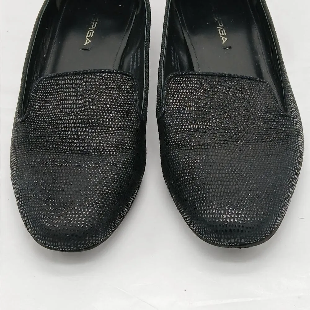 Via Spiga Womens Loafers Size 7M Black Leather Slip On Flats Casual Shoes - Image 5