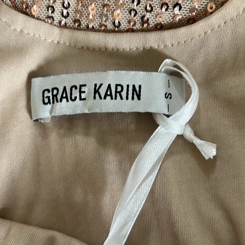 Grace Karin Gold Sequin Cut Out Blouse - Image 3