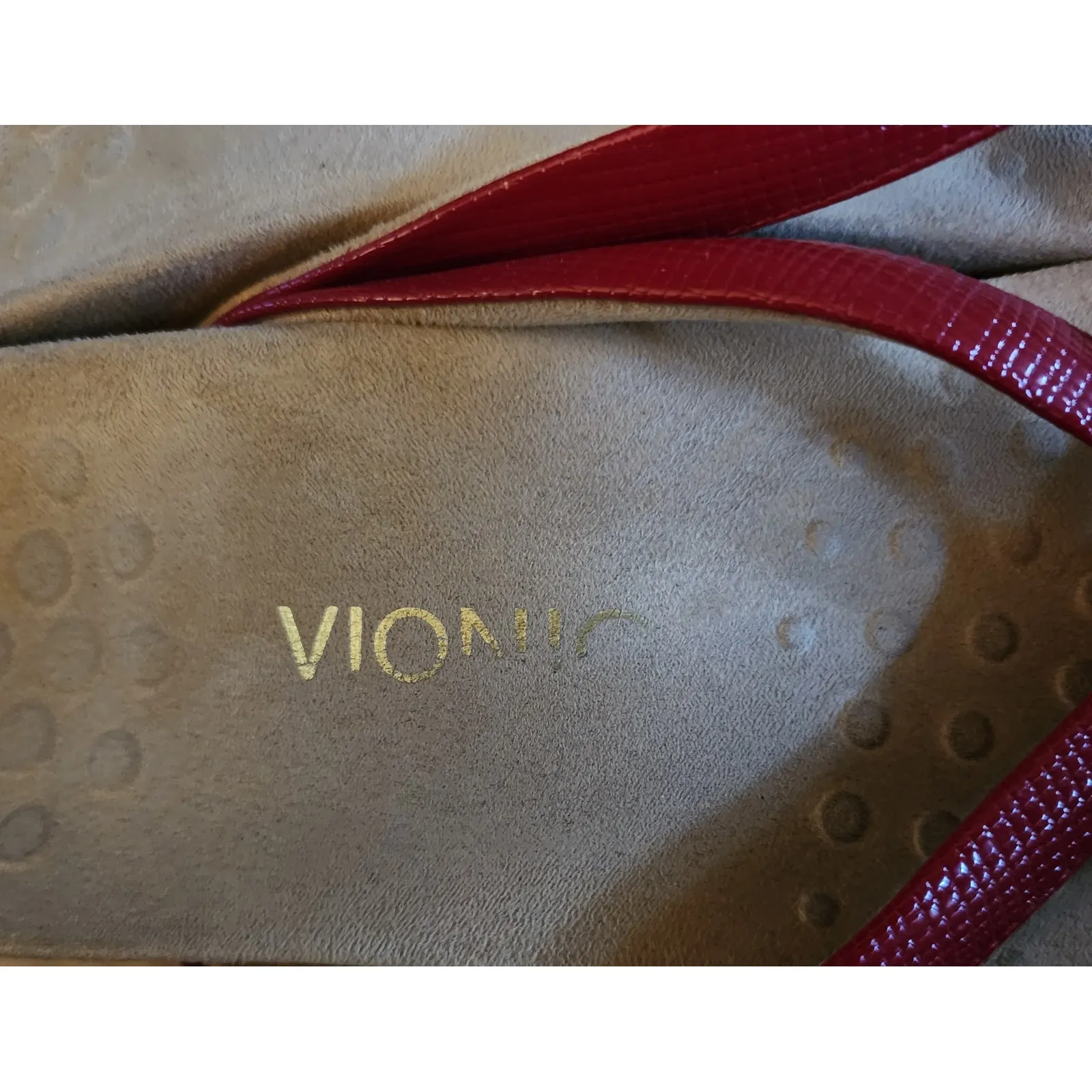 Vionic Bellaii Lizard Red Flip Flop Sandals Women Size 9 Orthotic Comfort - Image 2