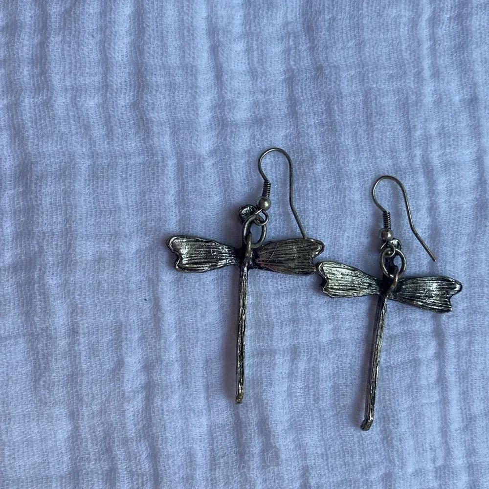 Dragonfly Earrings Dangle Dragonflies Nature‎ Bohemian Jewelry Sterling Silver Gray - Image 4