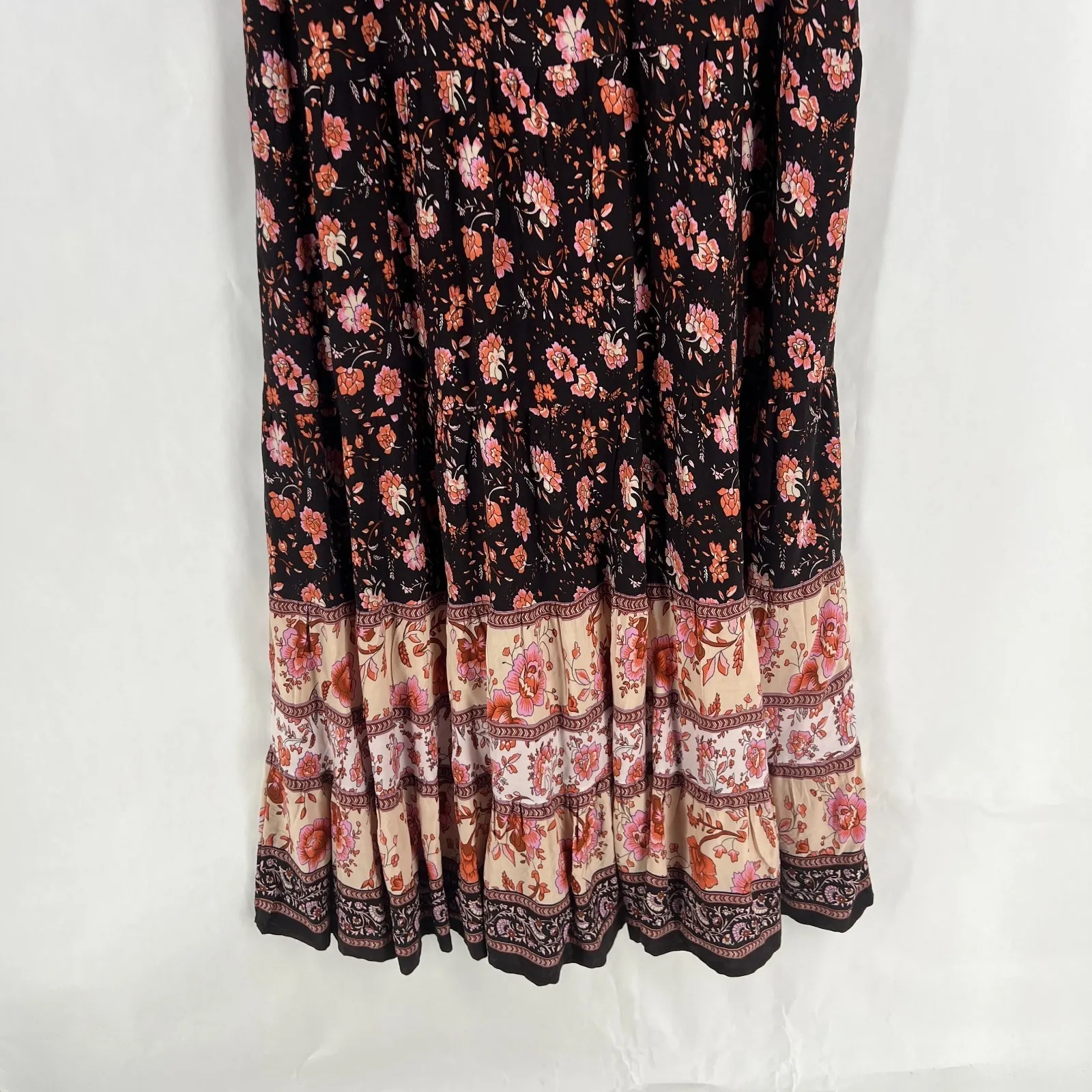 Natural Life Maxi Dress Womens XS Multicolor Fit & Flare Floral Peasant Classic - Image 11