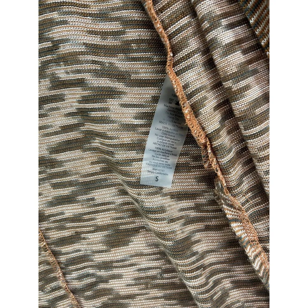 Lularoe Women's Long Open Front Sleeveless Brown Marled Cardigan Size Small - Image 9