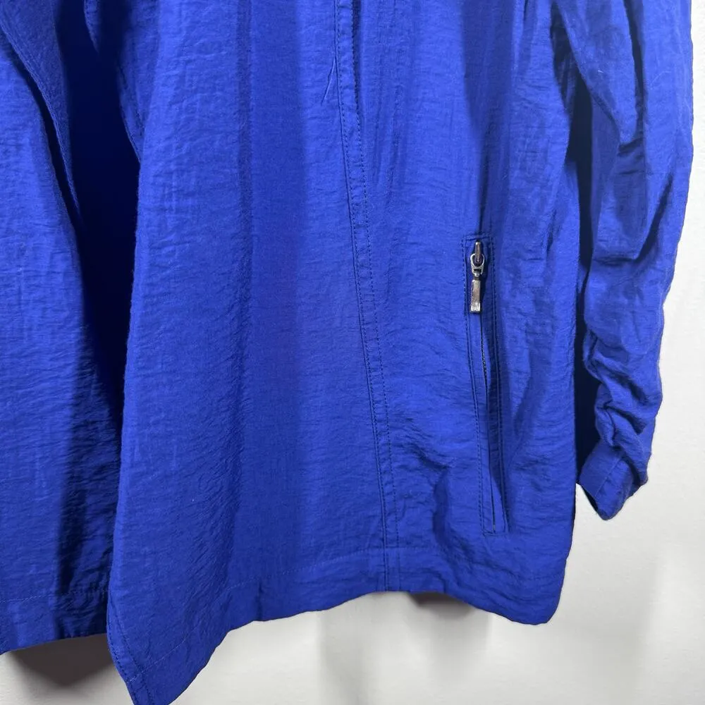 Chico's Jacket Women Size XL Blue Light Weight Coat Spring Zip Pocket Royal - Image 3
