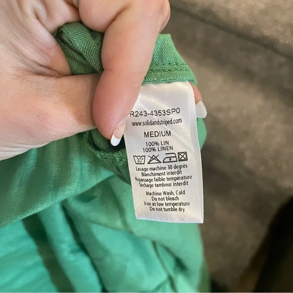 Solid & Striped Tiered Peasant Maxi Dress in Palm Green - Image 10