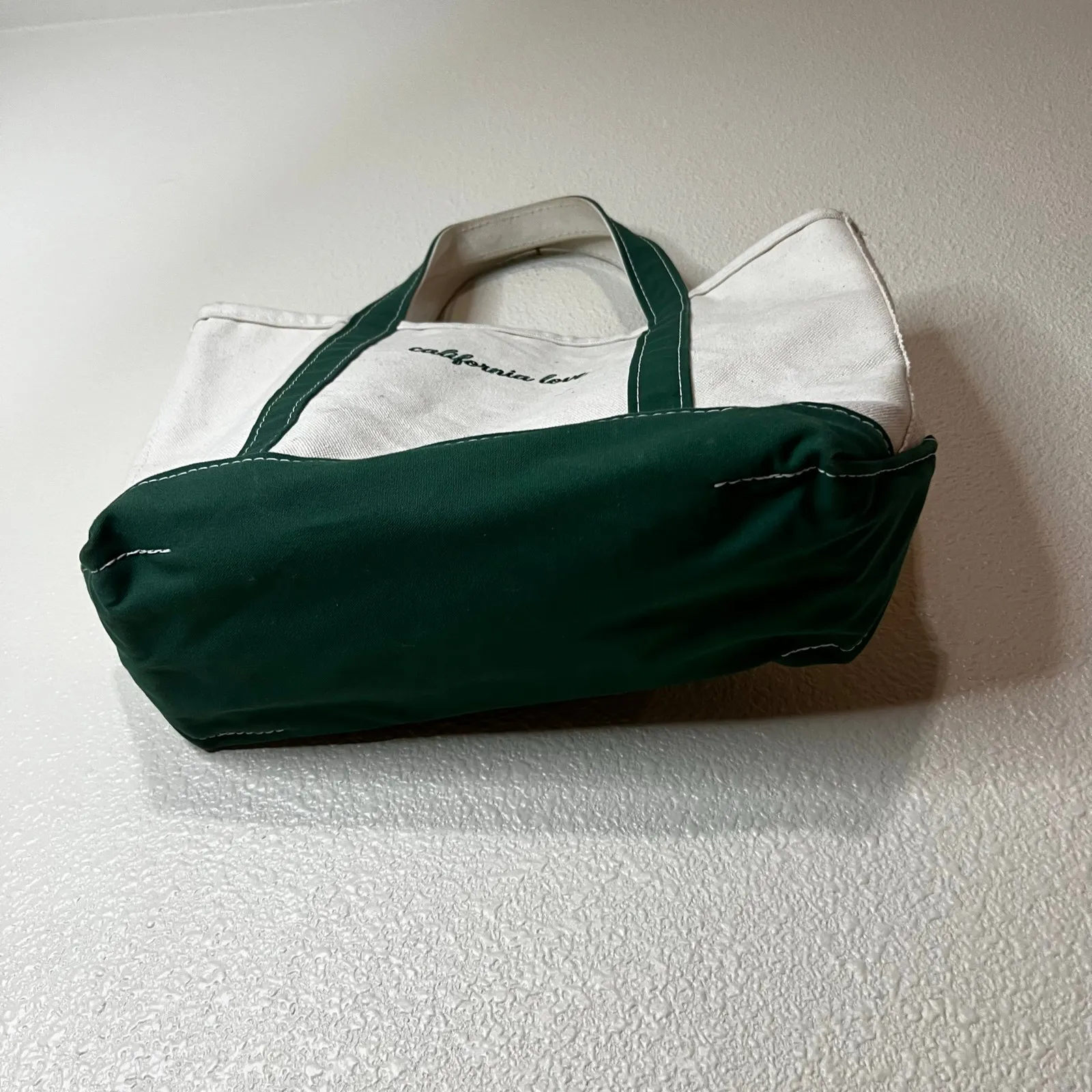 L.L.Bean Canvas boat and tote bag green california love made USA 1990s vintage - Image 3