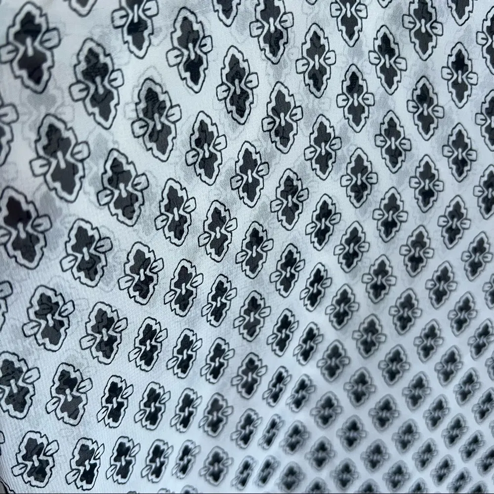 Pleione Long Line Geometric Artsy Semi Sheer Collar Top Blouse Shirt XL - Image 6