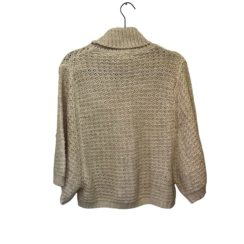 Poof Excellence Cream Knit Balloon Sleeve Cropped Sweater - Image 3