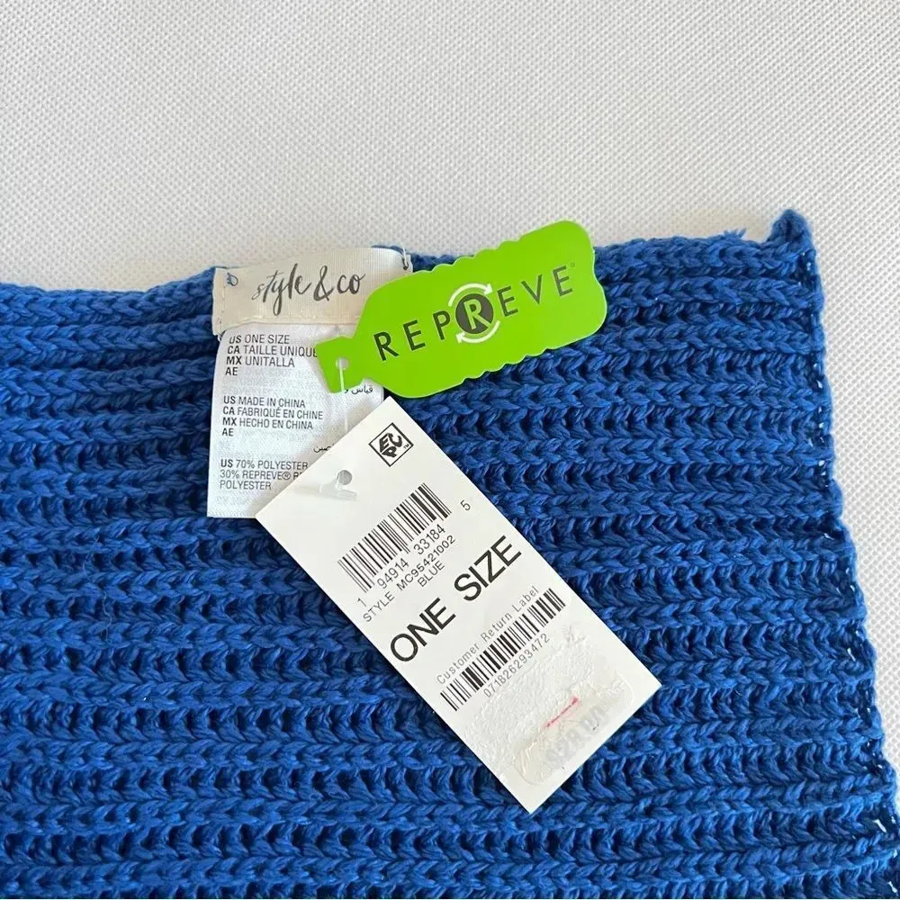 Style & Co  Knit Scarf Royal Blue New - Image 5