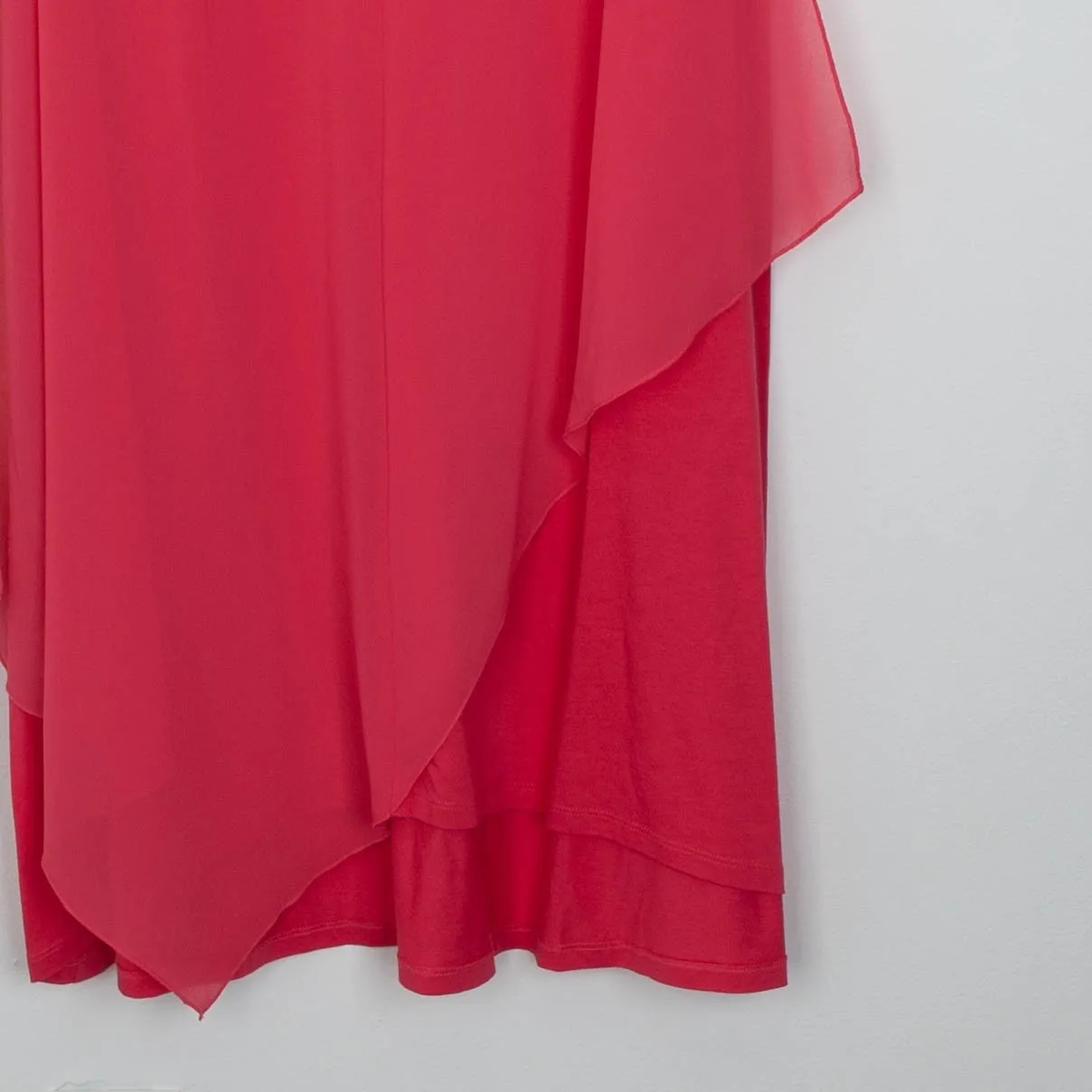 NWT Soft Surroundings Womens V Neck Sleeveless Layered Chiffon Dress 1X Pink - Image 3