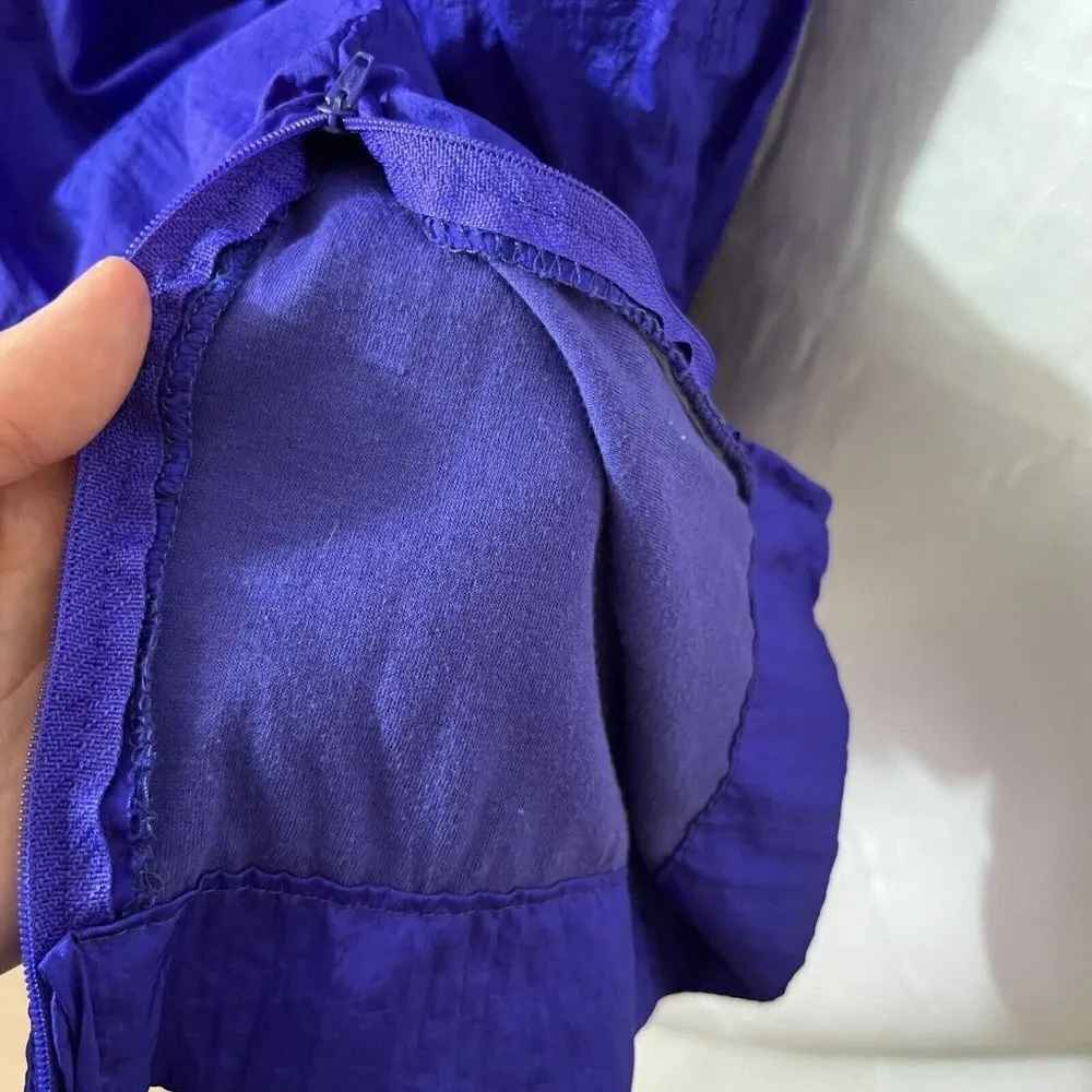 Vintage 80s Track Suit Womens Small Medium Blue Jacket Ruched Pants Puffy Size undefined - Image 4