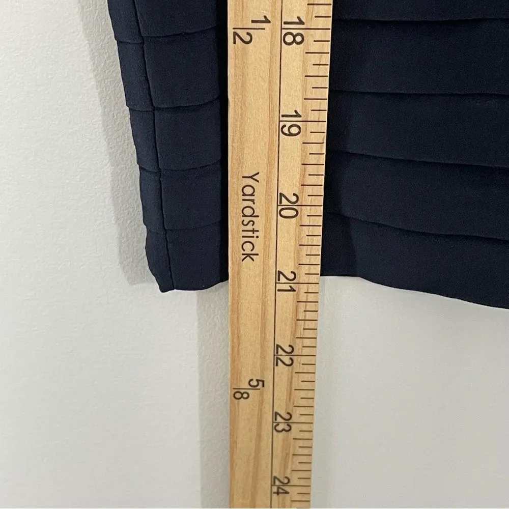 Vintage Gianni Versace Silk Navy Blue Horizontal Pleated Pencil‎ Skirt Size S/M - Image 10