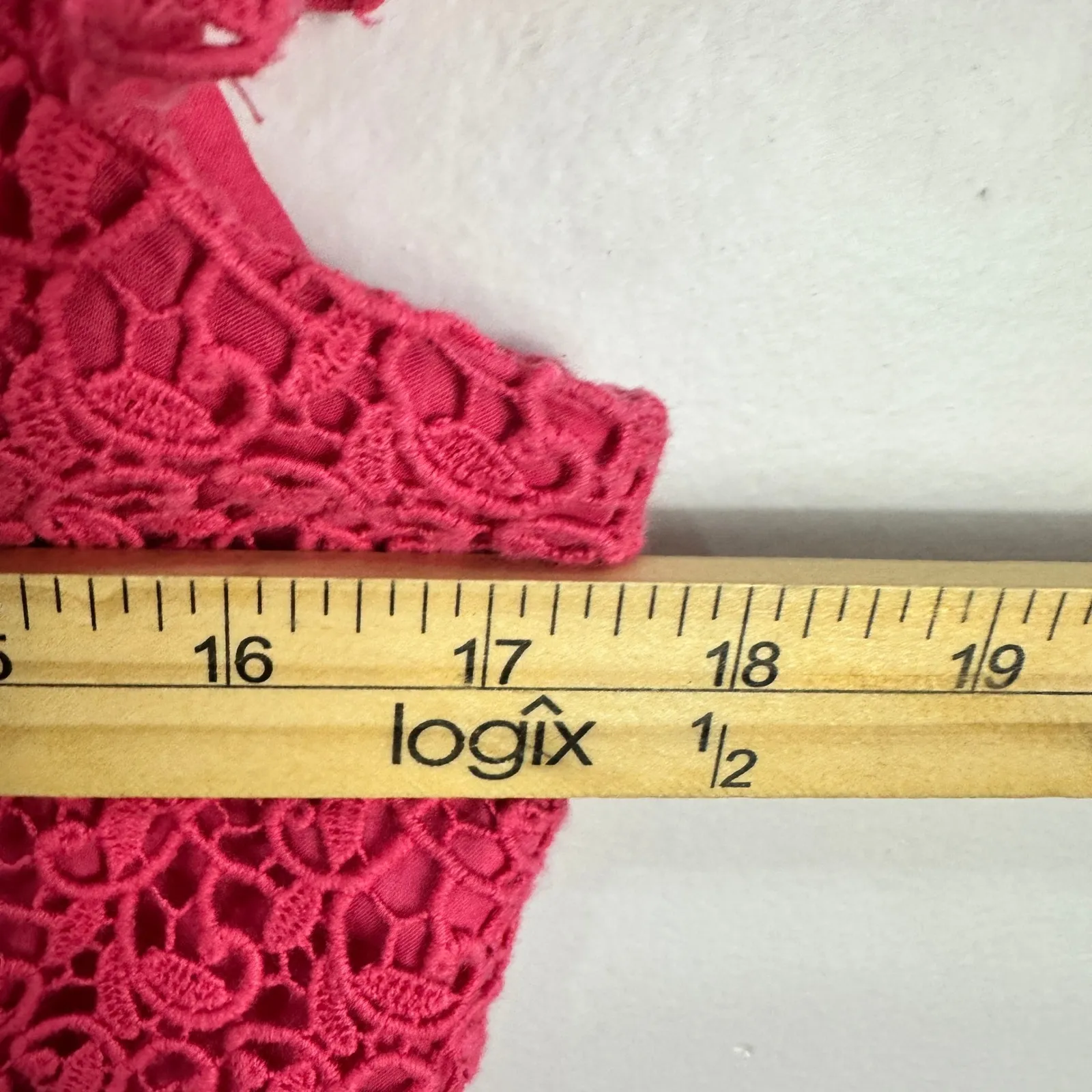 Talbots Petites 10P Pink Lace Sheath Dress Preppy Feminine Spring Wedding Guest - Image 5