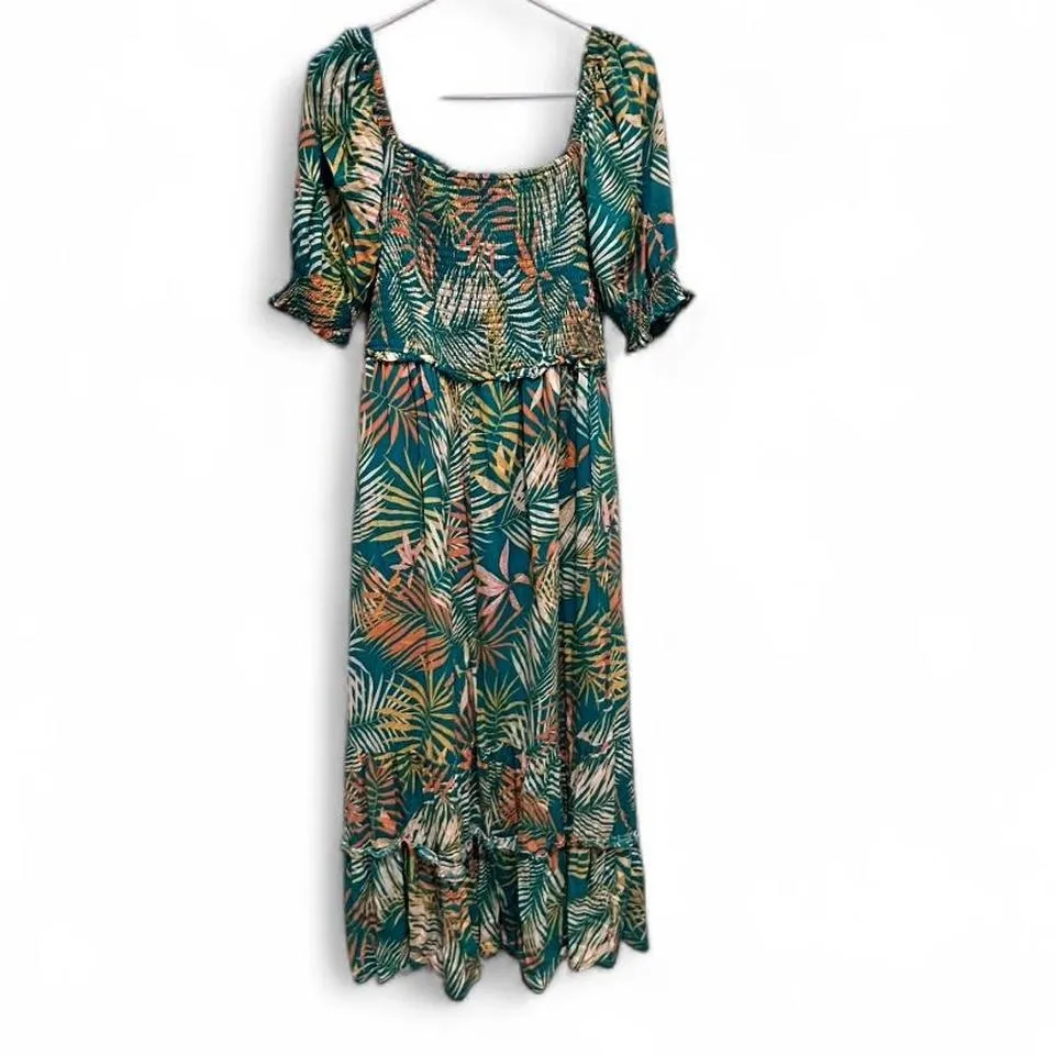 Betsey Johnson Green Raspberry‎ Printed Maxi Dress Size Medium - Image 3