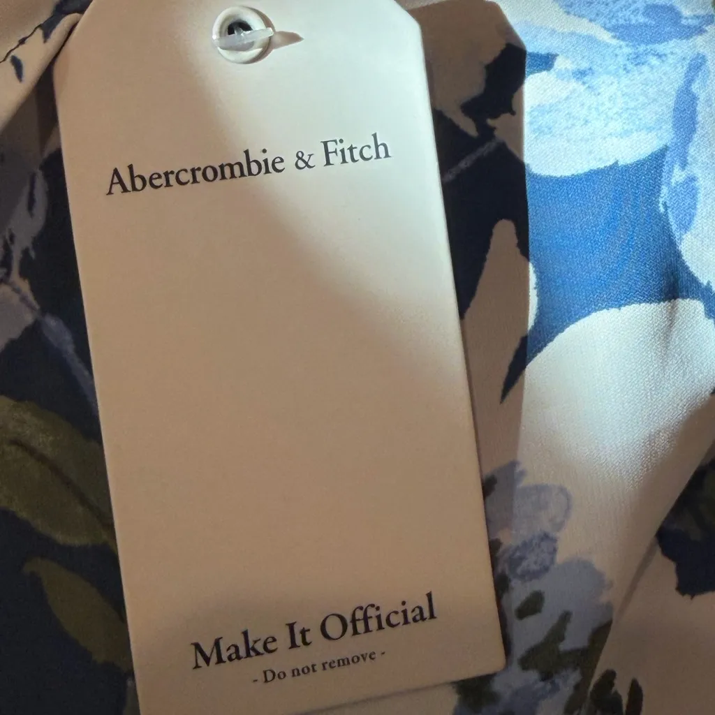 Abercrombie & Fitch Camille Blue Floral Midi Dress Size Medium - Image 9