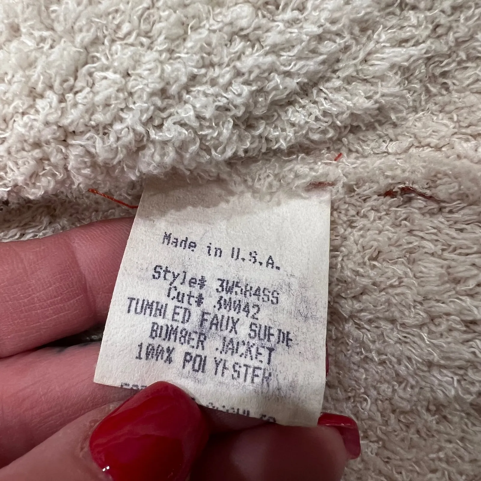 True Grit Faux Suede Sherpa Lined Hooded Bomber Jacket Orange Size L - Image 7